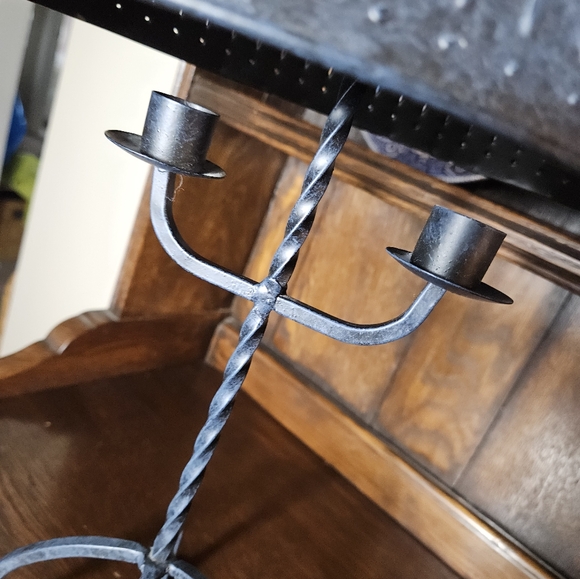 Primitive Farmhouse Punched Tin Shade Candle Holder. - Picture 4 of 8